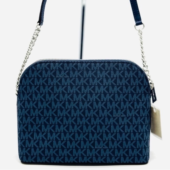 Michael Kors Medium Dome Jet Set Travel Xbody Bag Admiral Navy Blue - Picture 5 of 11